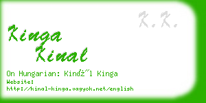kinga kinal business card